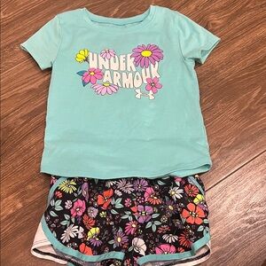 Under Armour Aqua Floral Tee and Shorts Set